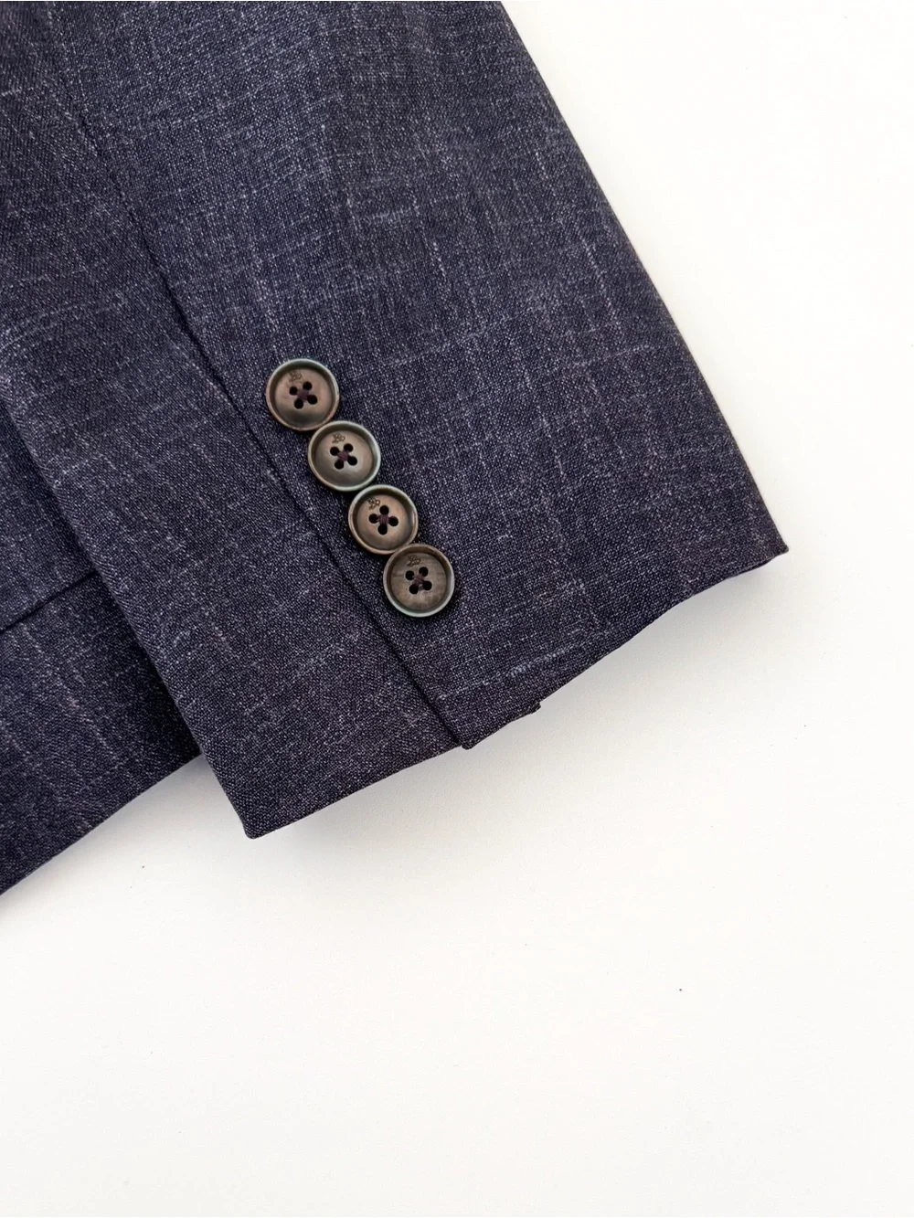 Canali Kei Dark Navy Blue Wool Silk Linen Textured Sport Coat Blazer Men's 42R
